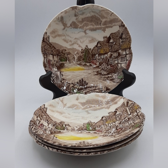 Vintage Johnson Bros Olde English Countryside 4 Saucer Plates 5.5" England - Picture 1 of 6